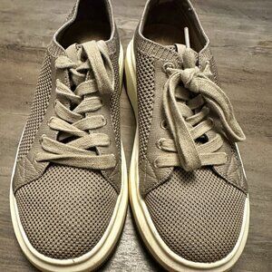 Steve Madden Savage Knit Sneakers Beige Lace-Up Casual Shoes Women's 7.5